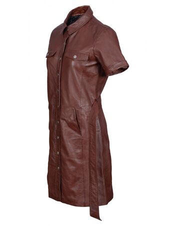 Robe en cuir avec ceinture intégrée VANIEE 3