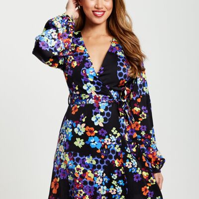Mini robe portefeuille à imprimé fleuri Liquorish Speckle