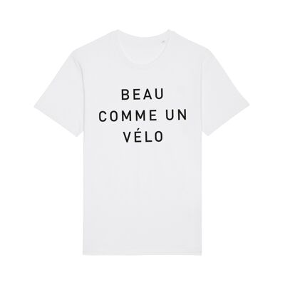 CAMISETA BLANCA HERMOSA COMO UNA BICICLETA