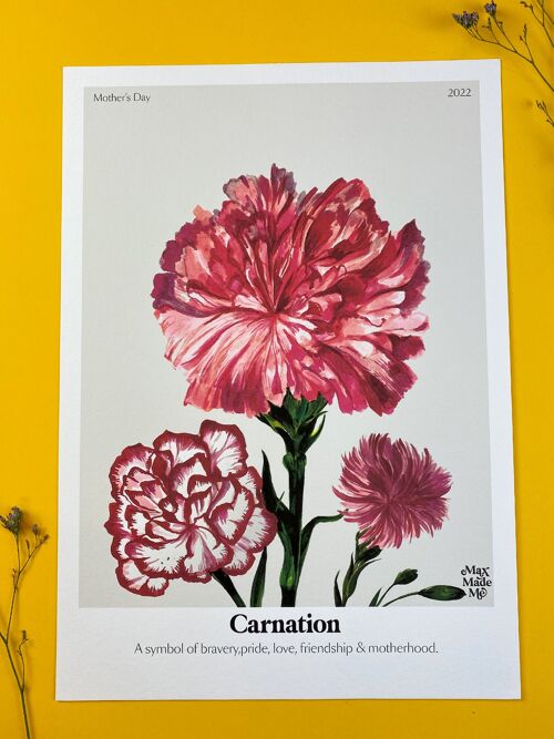 A2 CARNATION Mother's Day Print