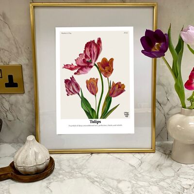 El lenguaje de las flores Tulipanes Giclée Print