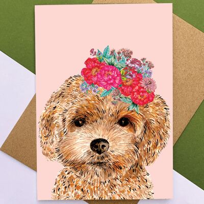 Dog Floral Headdress Pink