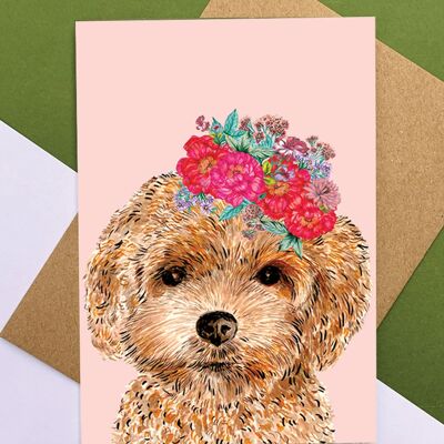 Hund Blumenkopfschmuck Rosa