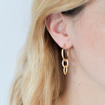 18K Gold plated women's hoop earrings made in Paris