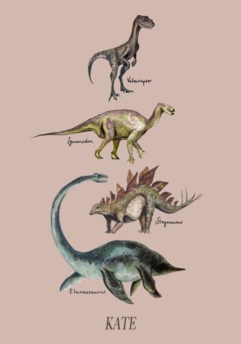 Elasmosaurus & Pals Giclée Print 1