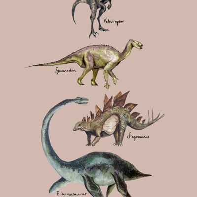 Elasmosaurus & Pals Giclée Imprimir