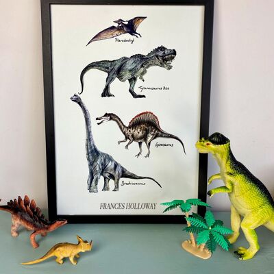 Impresión Giclée Brachiosaurus & Pals