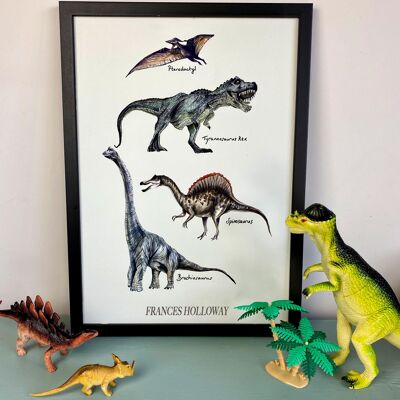 Brachiosaurus & Pals Giclée Print