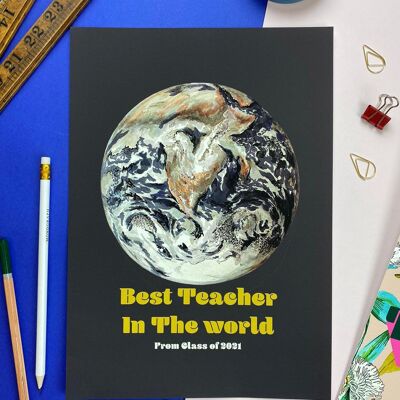 BEST TEACHER IN THE WORLD Giclée Print