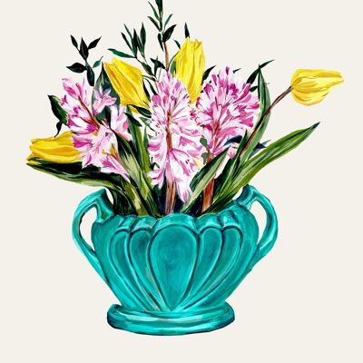 Impresión Giclée de Tulipanes y Jacintos