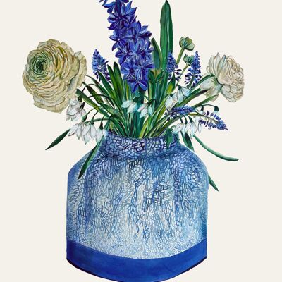 Primavera en Crackle Vase Giclée Print