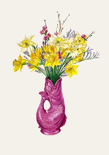 Jonquilles en Glug Jug Giclée Print