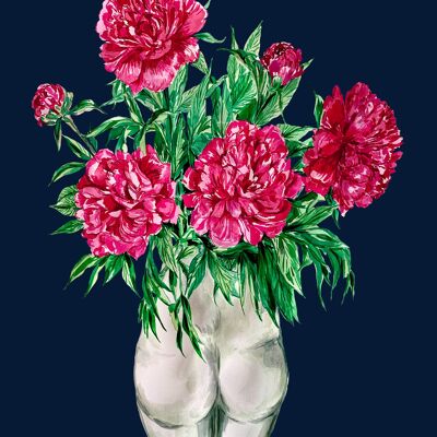 Peonies in Bum Vase Winter Edition Giclée Print