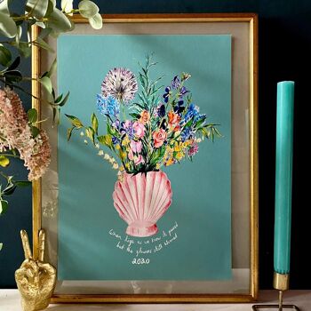 Shell Vase Of Garden Blooms Winter Edition Giclée Print 5