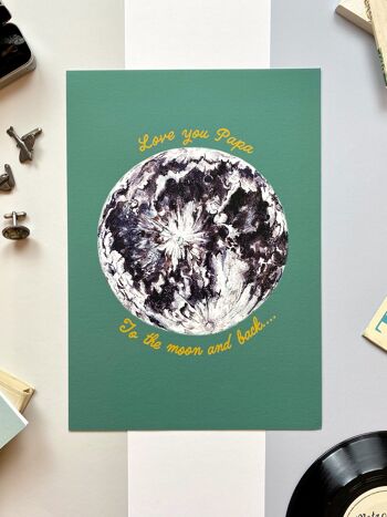 To The Moon And Back Deep Aqua Giclée Print 2