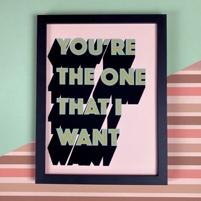 You're The One That I Want Baby Pink & Blue Giclée-Druck
