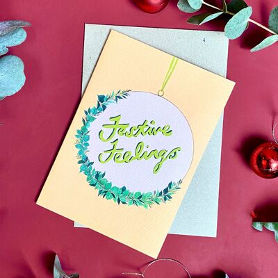 Cartolina di Natale con sentimenti di festa