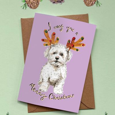Christmas Reindeer Dog Card