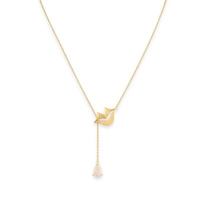 HÉRA chain necklace with rose quartz