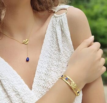 Collier chaîne HÉRA avec Lapis lazuli 2