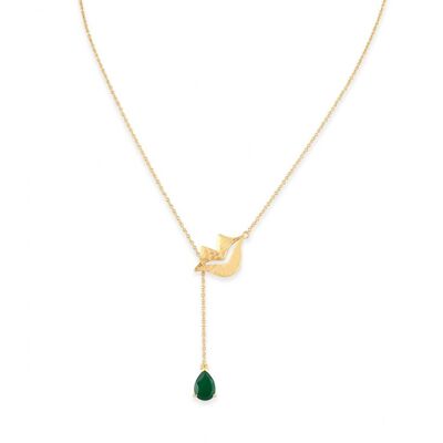 HÉRA chain necklace with green onyx