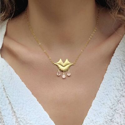 Collier chaîne VENUS avec quartz rose