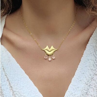 VENUS chain necklace with rose quartz