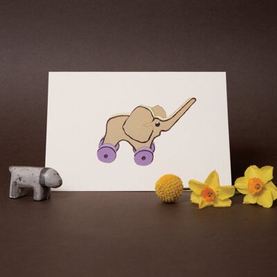 Tarjeta de juguete de elefante