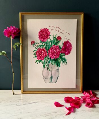 Pivoines dans Bum Vase Giclée Print 2