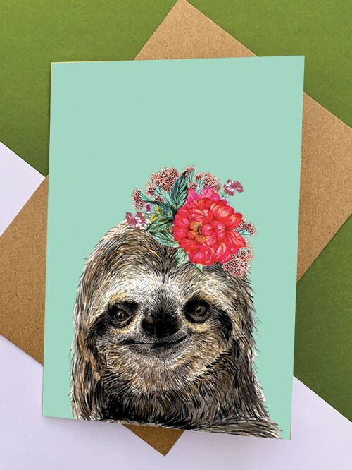 Sloth Floral Headdress Mint