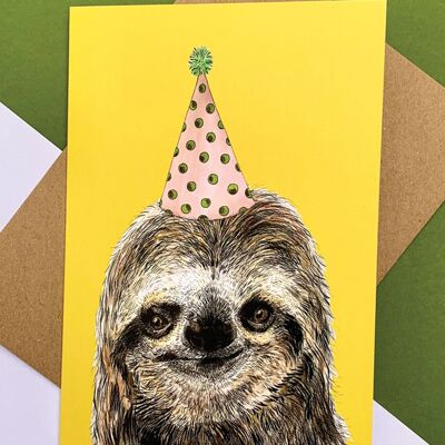 Sloth Party Hat Yellow