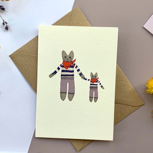 Knitted Mum & Me Toy Mother's Day card