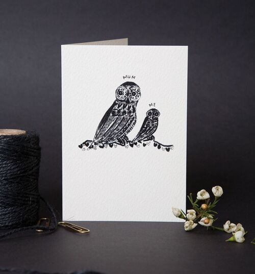 Mum & Me Owls Mother's Day card
