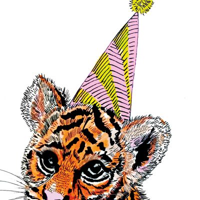 Tigre de fête Giclée Print