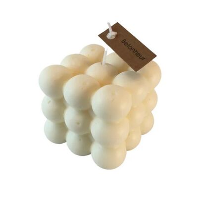 bougie cube bulle- blanche