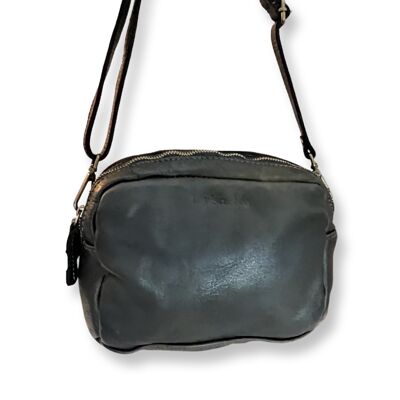 Sixties black leather bag