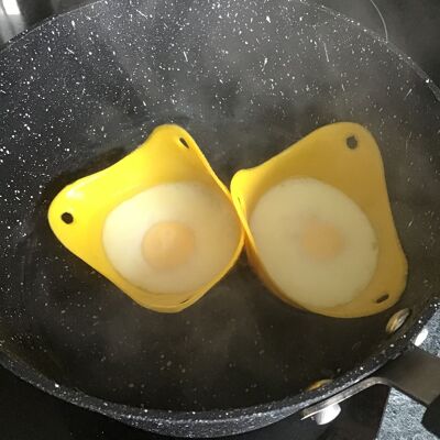 Tazas de silicona para escalfar huevos, paquete de 2