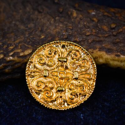 Broche de pergamino de Jorvik chapado en oro