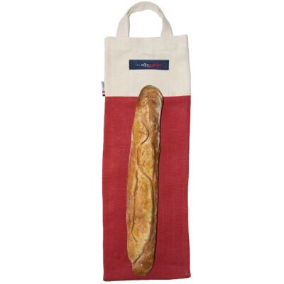 Le Craquant - Poppy red - Linen bread bag