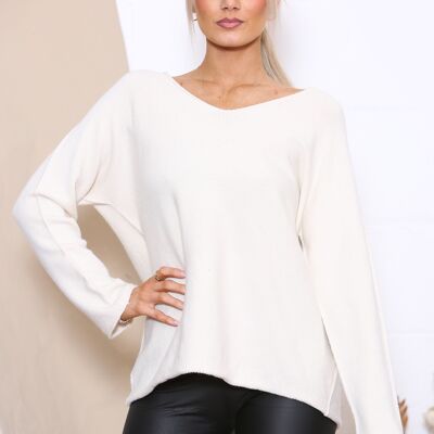 minimalist wide neck top