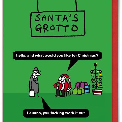 Funny Santa's Grotto Card