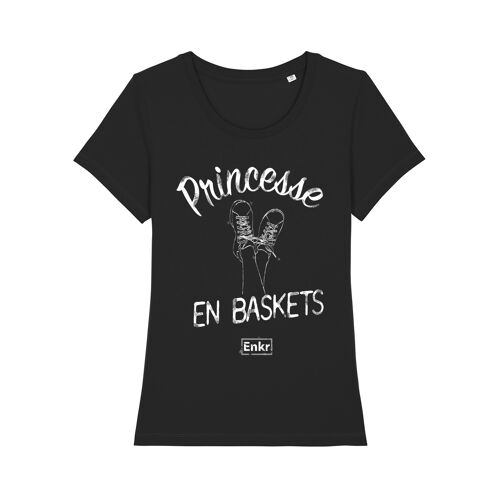 Tshirt noir princesse en baskets