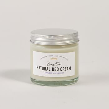 Crème déodorante naturelle pour peaux sensibles, bergamote et lavande, 60 ml