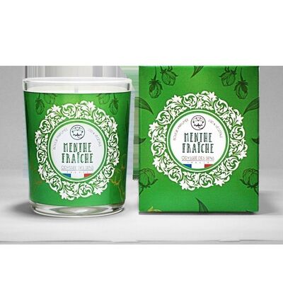 Cotton wick - Fresh mint candle 180 gr