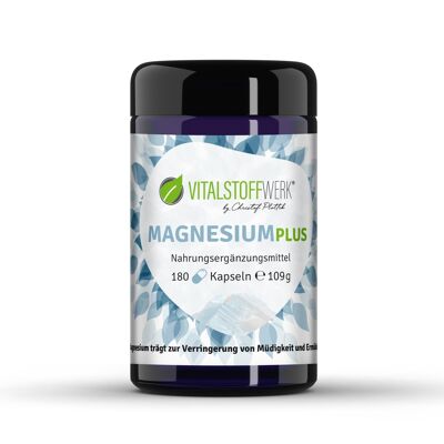 Vitalstoffwerk Nahrungsergänzungsmittel Magnesium Plus, 180 Kapseln