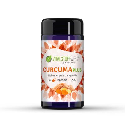 Vitalstoffwerk Curcuma Plus integratore alimentare, 60 capsule