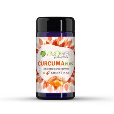 Vitalstoffwerk Curcuma Plus complément alimentaire, 60 gélules