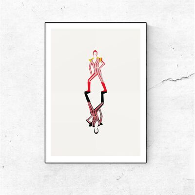 70's Ziggy Wiggy. A David Bowie inspired Art Print