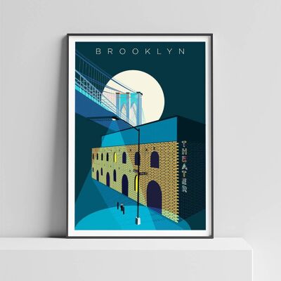 Stampa artistica di viaggio del ponte sul Brooklyn