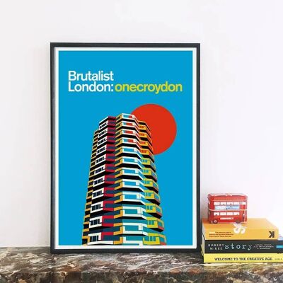 Brutalistischer London One Croydon Kunstdruck
